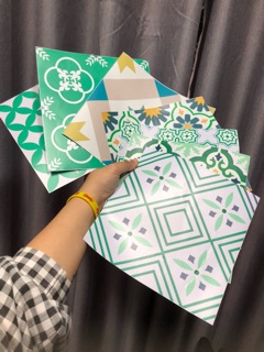Ảnh chụp thật decal gạch bông