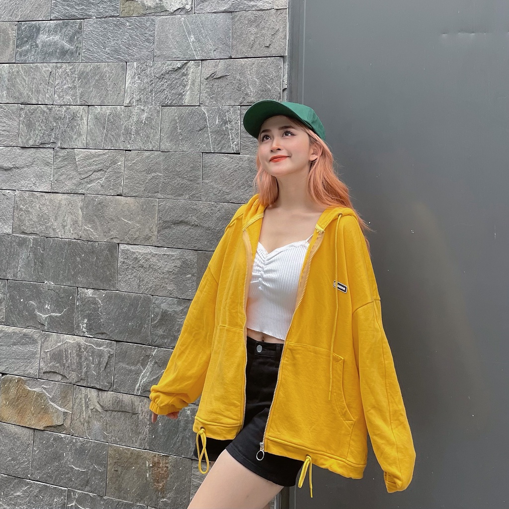 Áo khoác nỉ chân cua hoodie zip - Gooan