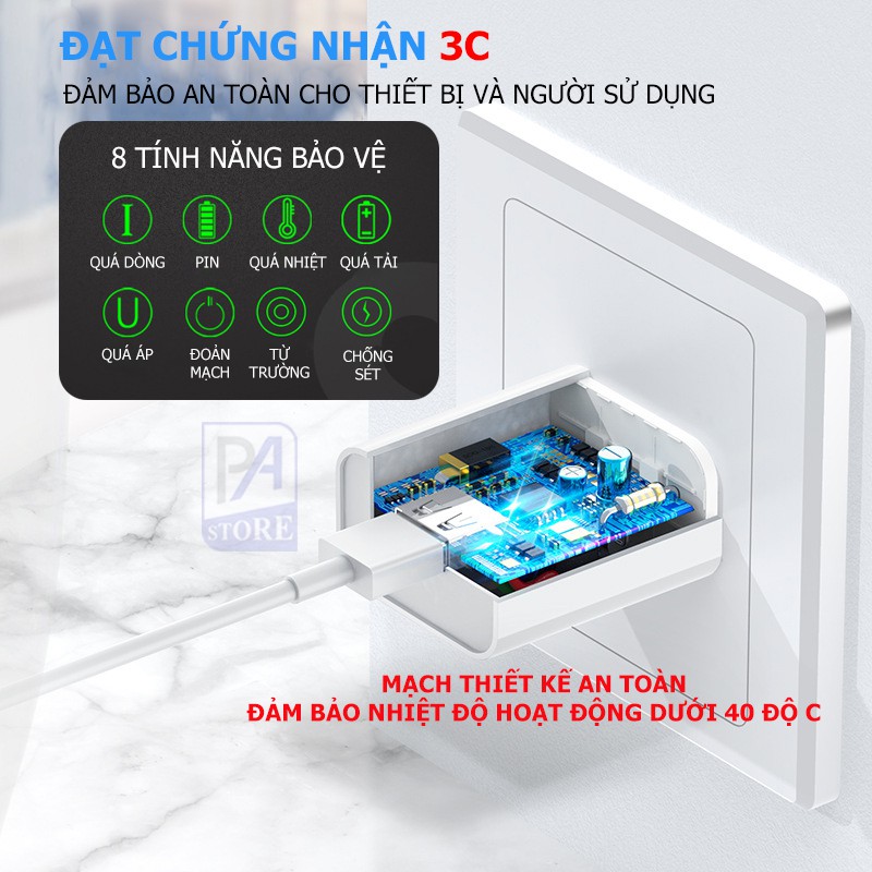 Củ Sạc Nhanh 5V/2.1A - Hàng Chất Lượng Cao USAMS