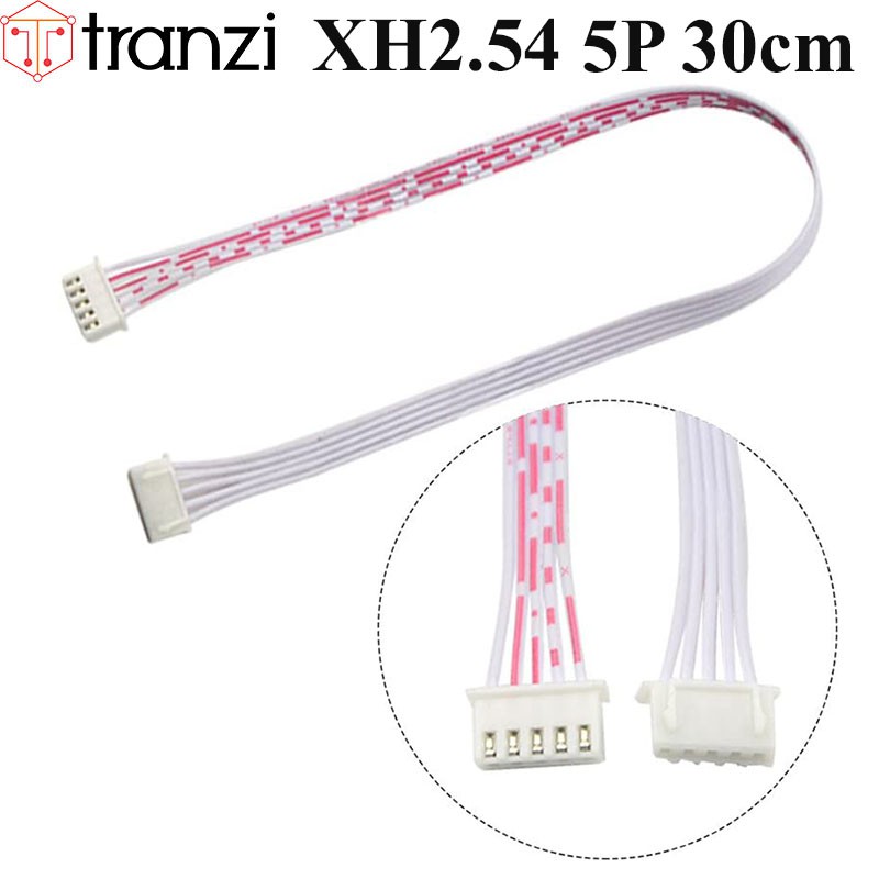 Dây cắm header 2.54mm XH2.54 5P 30cm 2 đầu bấm cùng hướng màu trắng đỏ - túi 5 cái