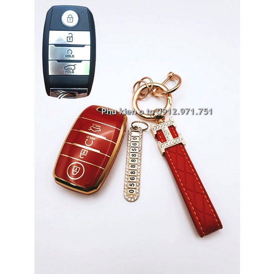 Ốp chìa khoá KIA SELTOS, KIA SONET  SOLUTO  RONDO mẫu mới 4 nút có đề nổ từ xa