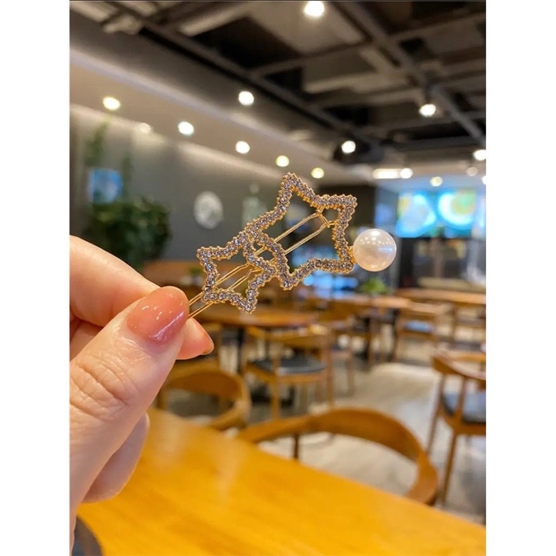 Set 5 kẹp tóc đính đá hoa nơ nhiều kiểu xinh phong cách hàn quốc