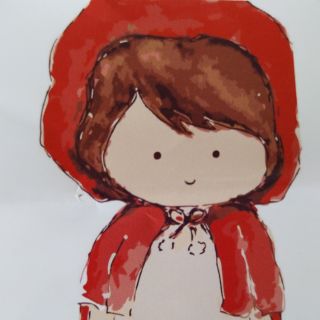 Tranh sơn dầu số hoá tự tô màu theo số có khung - CÔ BÉ QUÀNG KHĂN ĐỎ (20x30)