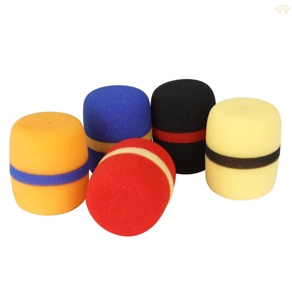 Set 5 Vỏ Xốp Dày Bọc Micro Cầm Tay Chắn Gió Nhiều Màu Sắc Cho Karaoke DJ Sân Khấu