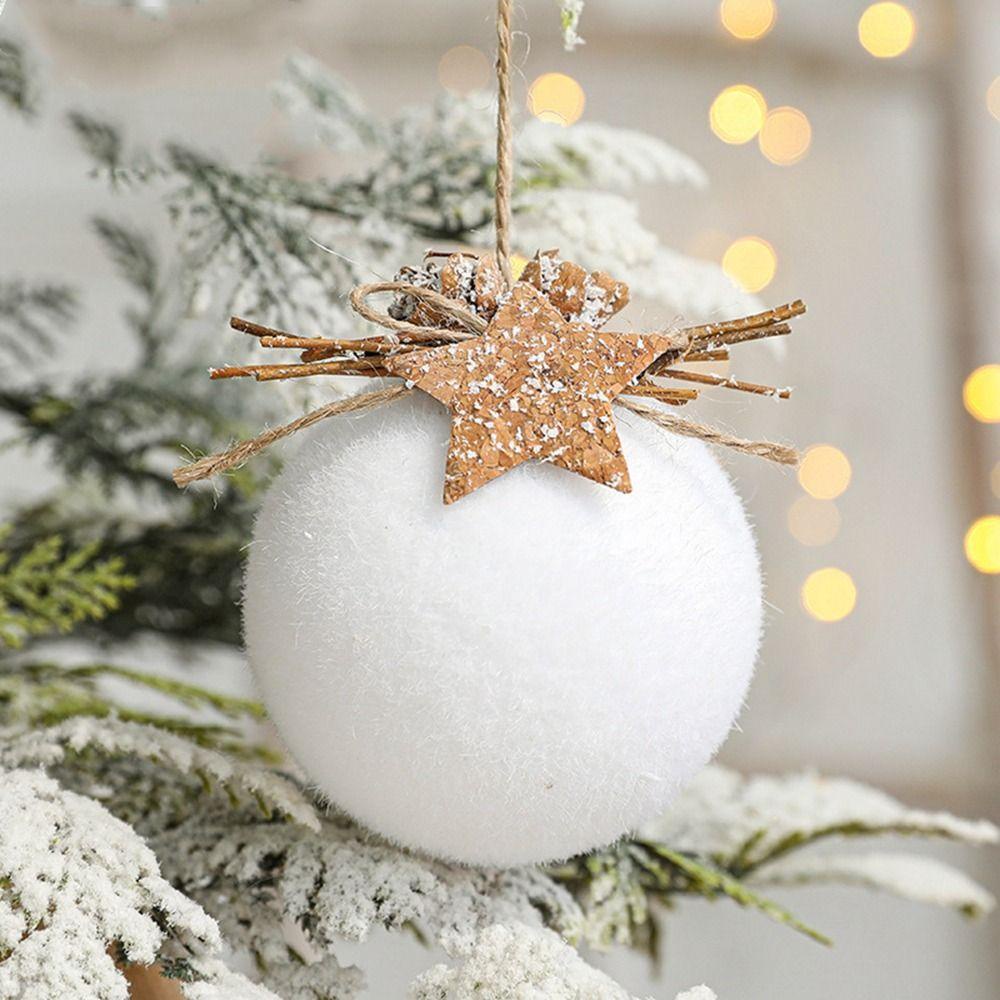 GLENES Christmas Balls White 1Pcs Christmas Tree Hanging Water Drop Snowflake Ornament