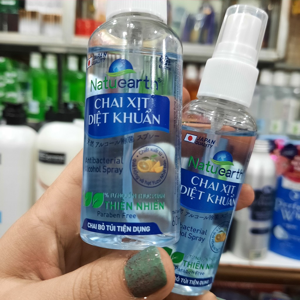 Chai xịt diệt khuẩn Natuearth (60 ml) - bỏ túi dễ dàng