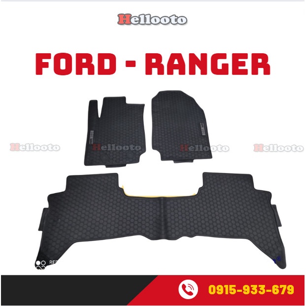 Thảm Lót Sàn Cao Su Xe Ford Ranger 2016 đến 2020 Hàng Cao Su Đúc Ko Mùi