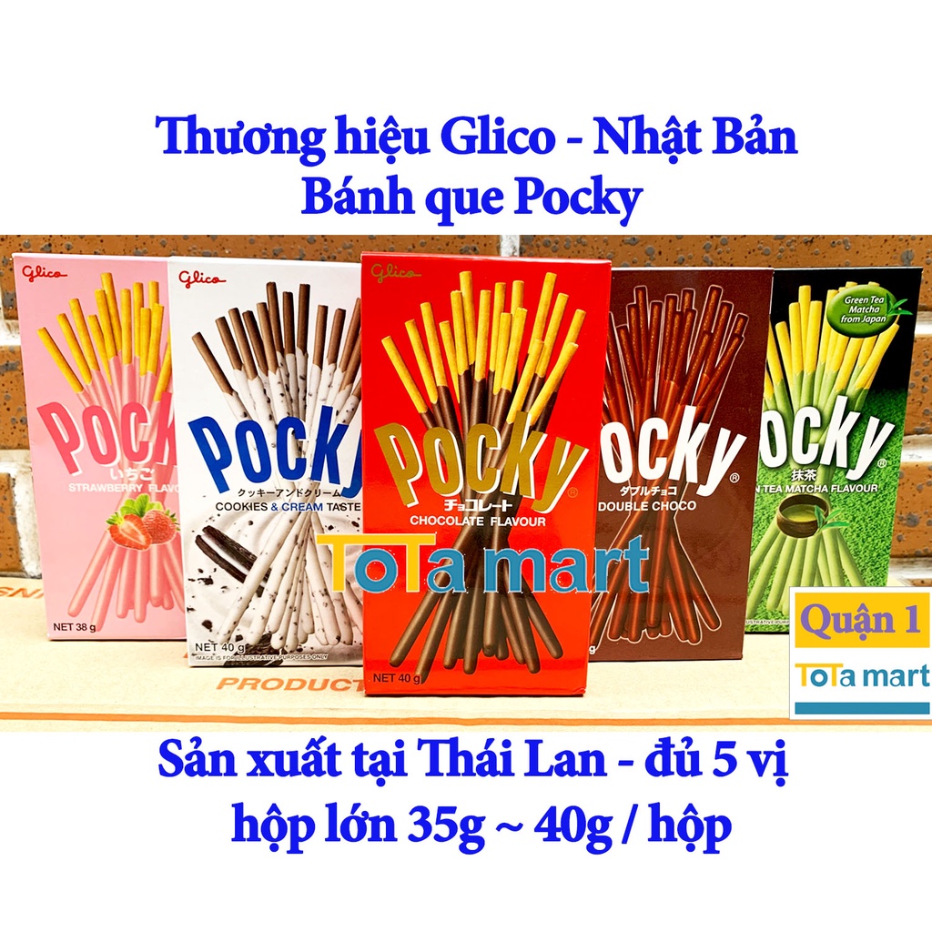(hsd 06/2024) Bánh que Glico Pocky hộp lớn 40gr đủ 8 vị