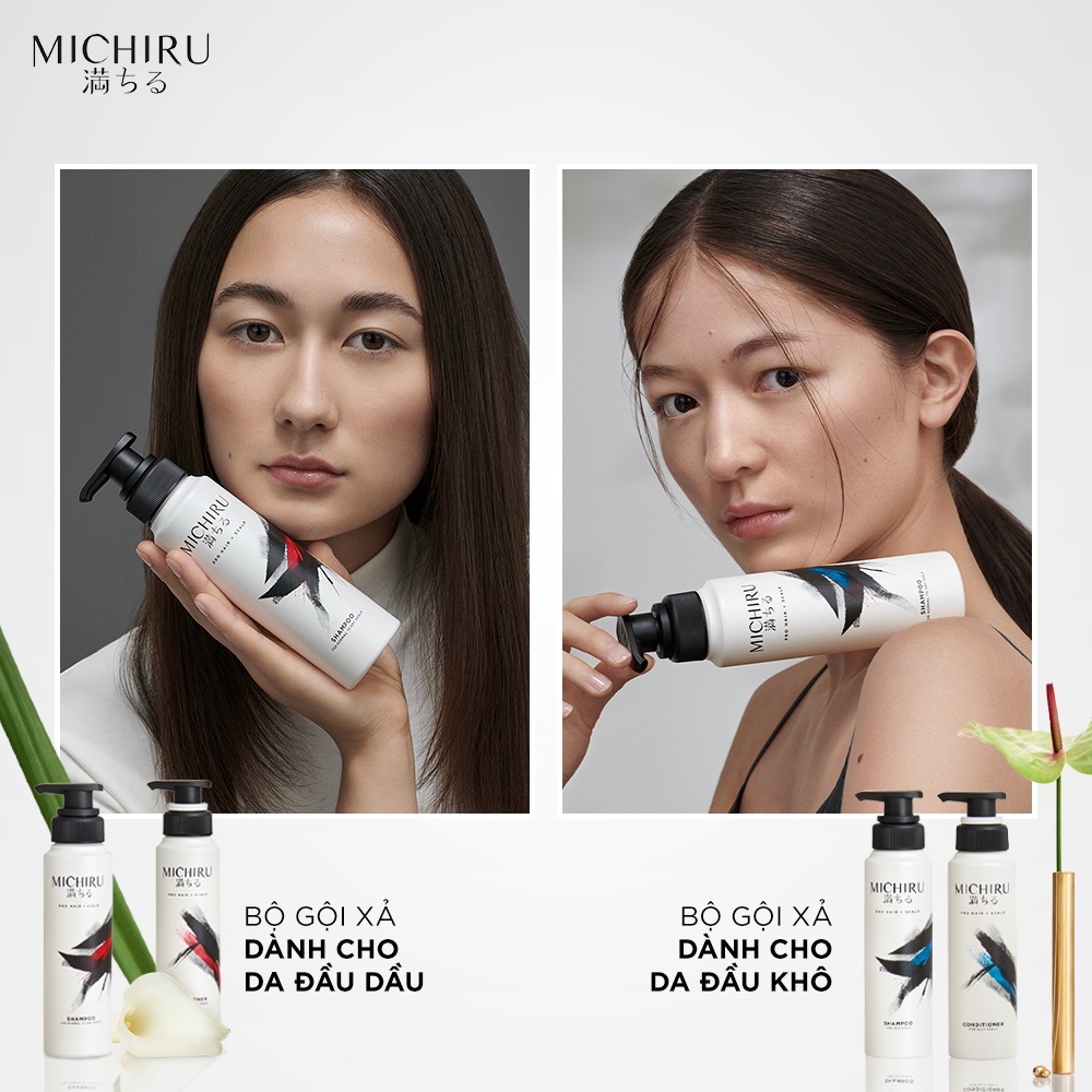 Dầu xả Michiru ngăn ngừa rụng tóc cho da đầu khô, nội địa Nhật cao cấp giúp mềm mượt tóc 180g