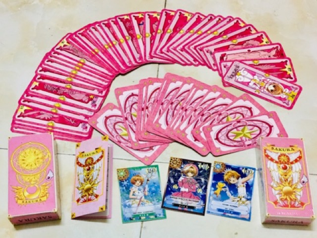 Thẻ bài sakura lá bài clow sakura hồng và nâu 56 lá