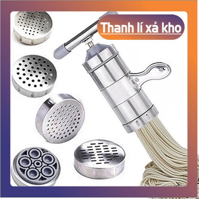 (XÃ KHO) Máy Làm Bún, Mỳ Tươi Tại Nhà Bằng Inox, Tặng Kèm Bộ 5 Size Bún -