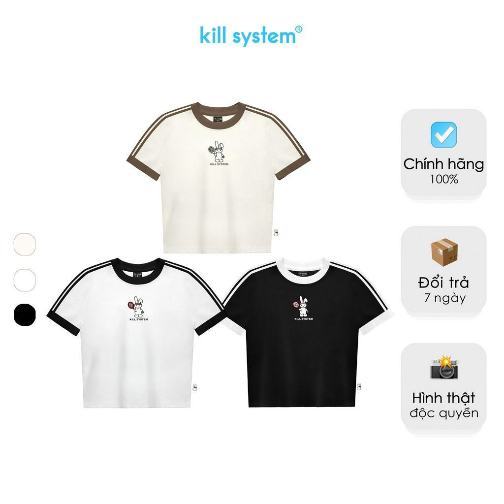 Áo thun baby tee Kill System Minji màu đen chất thun co giãn