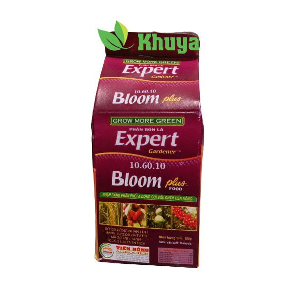 Phân bón lá Expert Bloom plus 10-60-10 hộp 100gr