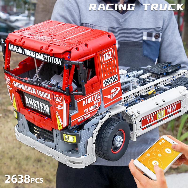 Đồ chơi Lắp ráp Mô hình siêu xe Mould King 13152Technic Car Model The MOC-27036 App Motorized Race Truck MkII