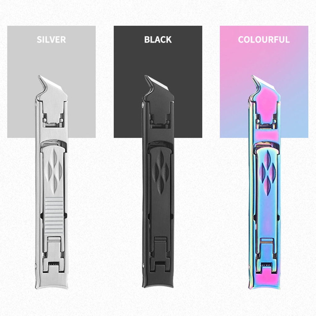 1 Bộ Dụng Cụ Cắt Móng Tay Bằng Thép Không Gỉ Hai Đầu Có Thể Gập Lại