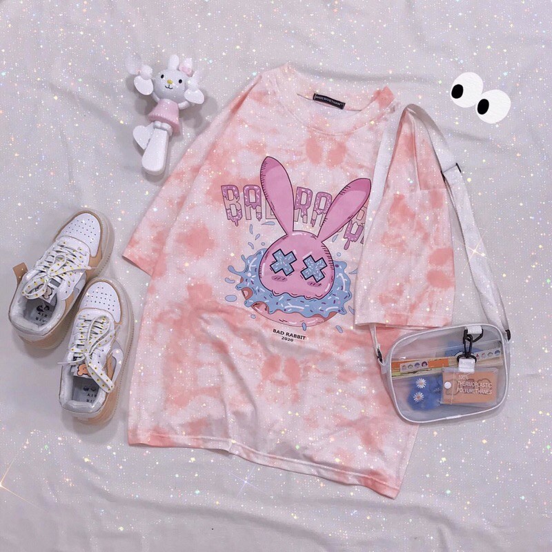 (ẢNH THẬT) Overtee 3D Loang BAD RABIT Tay Lửng Unisex