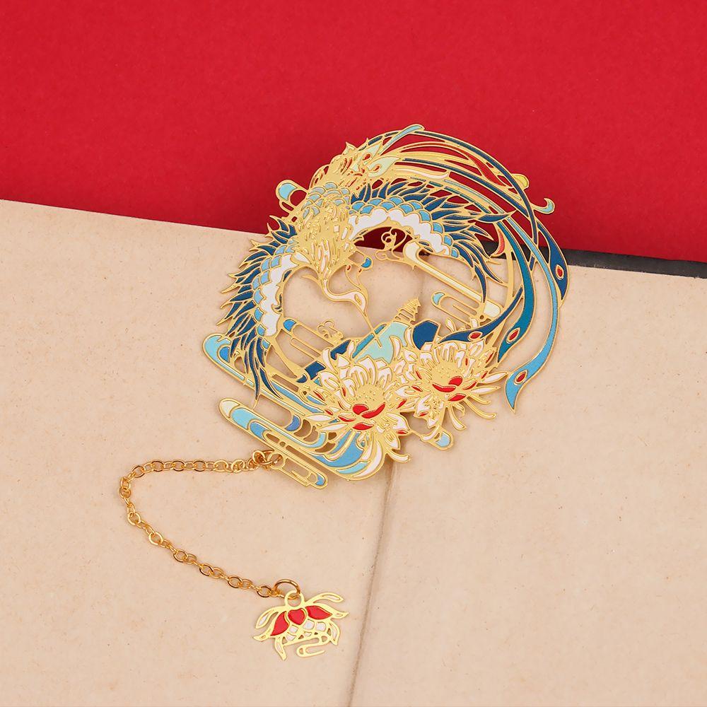 Đánh Dấu Trang Sách Bằng Kim Loại Khắc Hình Động Vật Phong Cách Trung Hoa Cổ Điển