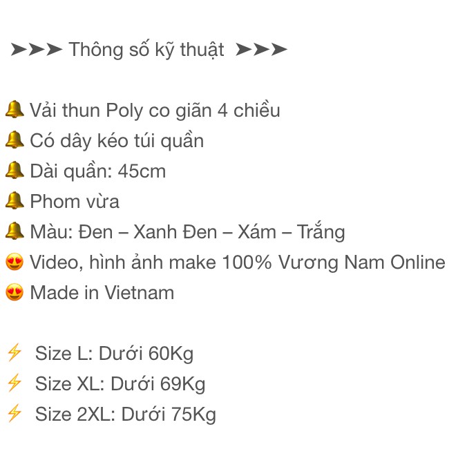 Quần đùi nam thể thao chất thun poly co giãn 4 chiều