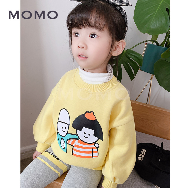 Áo sweater lót nhung in hình xinh xắn cho bé 1-6 tuổi