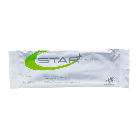 Viên, kẹo ngậm STAR SORE THROAT - xanh lá