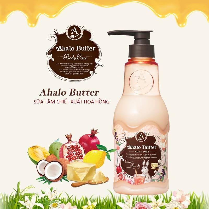 Sữa Tắm Dưỡng Ẩm Ahalo Butter Hương Hoa Hồng 500ml