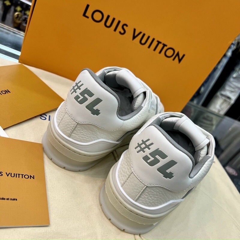 GIÀY LV TRAINER SNEAKER WHITE SIGNATURE LAI AU DA THẬT