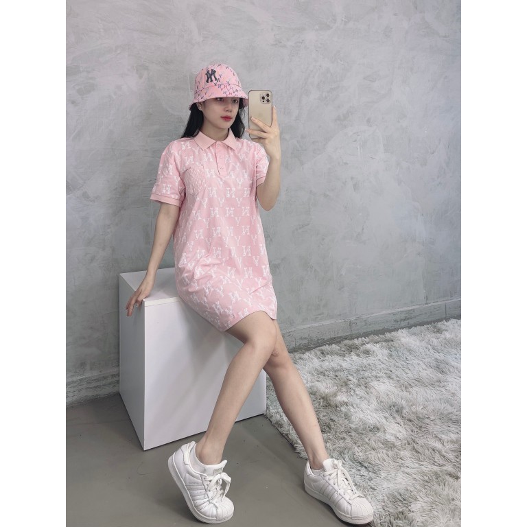 (HÀNG XUẤT XỊN) Mũ bucket hồng N06 M//L//B MONOGRAM RAINBOW DOME HAT PINK Made in Viet/nam full tem tag One size