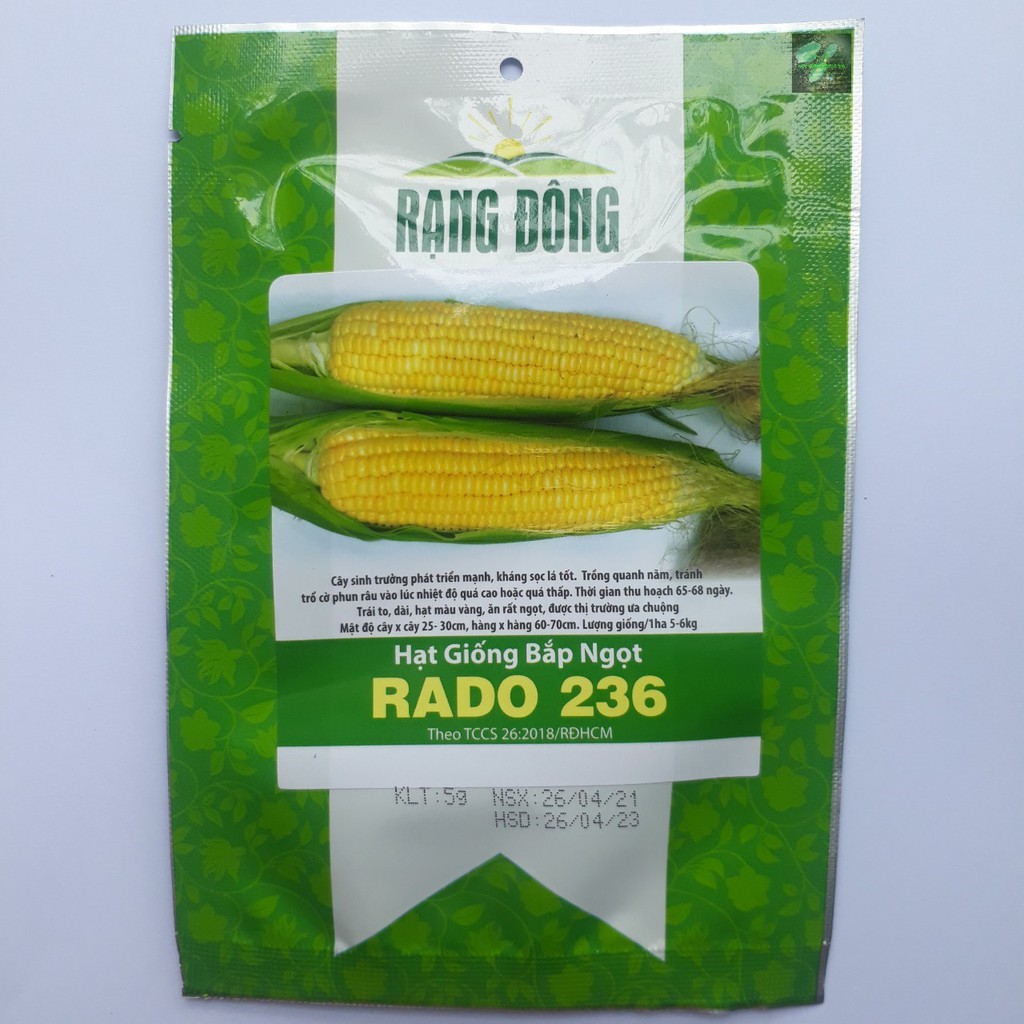 [Seeds] Hạt giống Bắp ngọt Rado, đóng gói 5gr