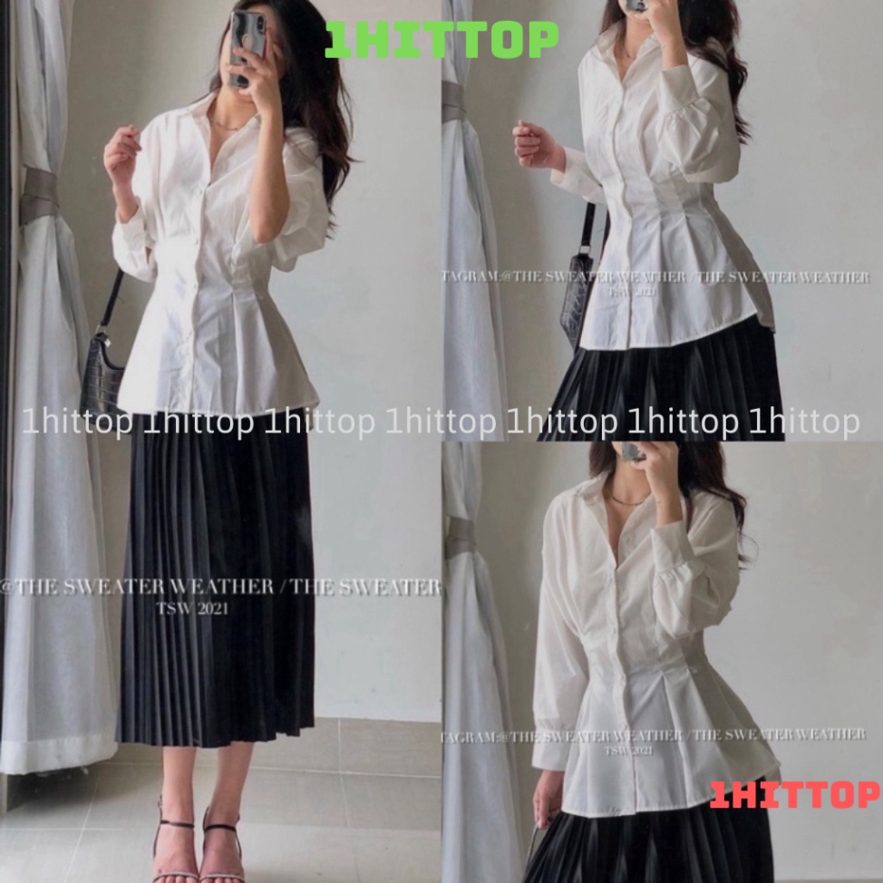 ÁO SƠ MI XIAOZING CHIẾT EO TÔN DÁNG ÁO SƠ MI TRẮNG SANg chảnh kaca 1hittop