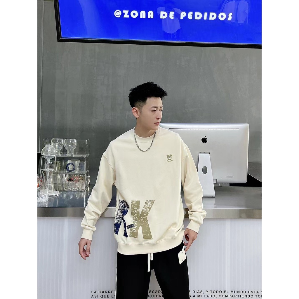 Áo Sweater WORK Tay Dài Cổ Tròn Dáng Rộng Phong Cách Hàn Quốc, Áo nỉ Unisex dễ phối đồ cho nam nữ.