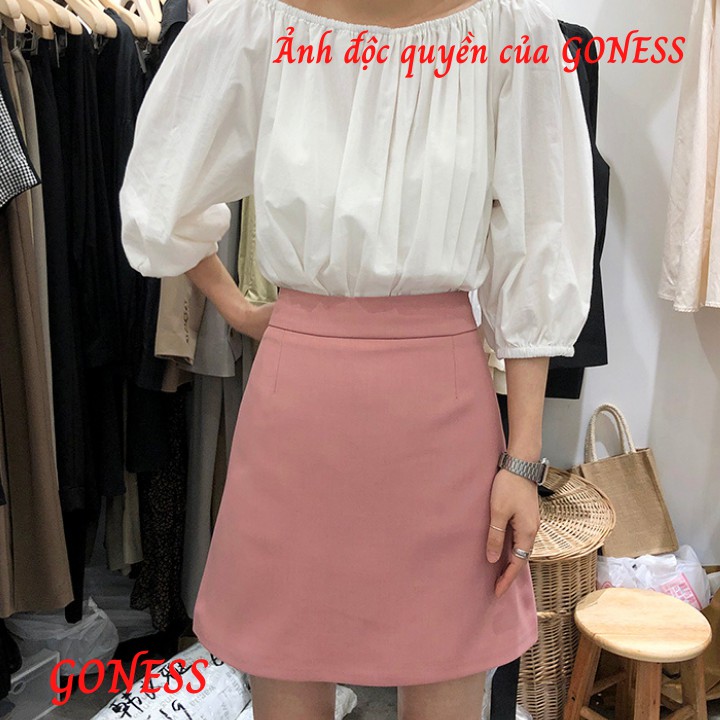 [Mã WASTUP giảm 10% tối đa 30K đơn 99K] Chân Váy Vải Vintex Cạp Cao Dáng Chữ A Màu Hồng Thời Trang GONESS | BigBuy360 - bigbuy360.vn