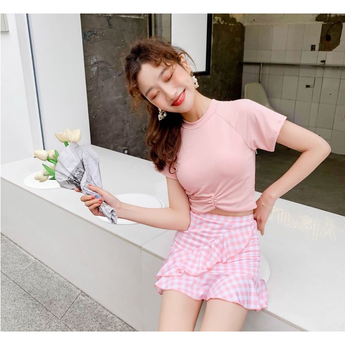 Đồ bơi nữ học sinh, set bikini 2 mảnh kín đáo quần váy, kiểu dáng nữ sinh phom nhỏ, màu sắc trẻ trung