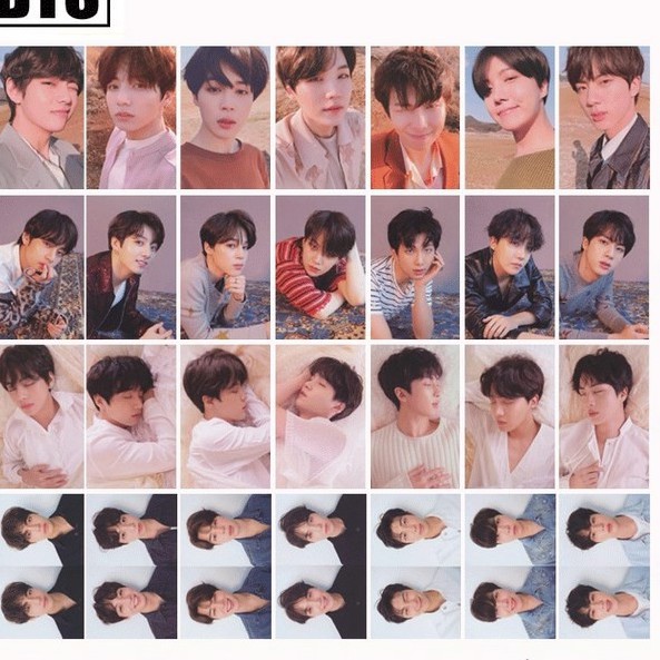 (ngẫu nhiên) Card bts fake love hai mặt in hình nhóm nhạc hàn quốc quà tặng xinh xắn dễ thương