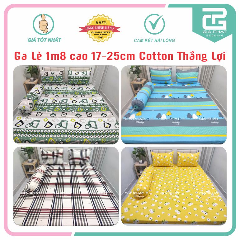 Ga lẻ 1m8x2m nệm cao 16-25cm Cotton Thắng Lợi 100% chuẩn logo( không kèm áo gối)