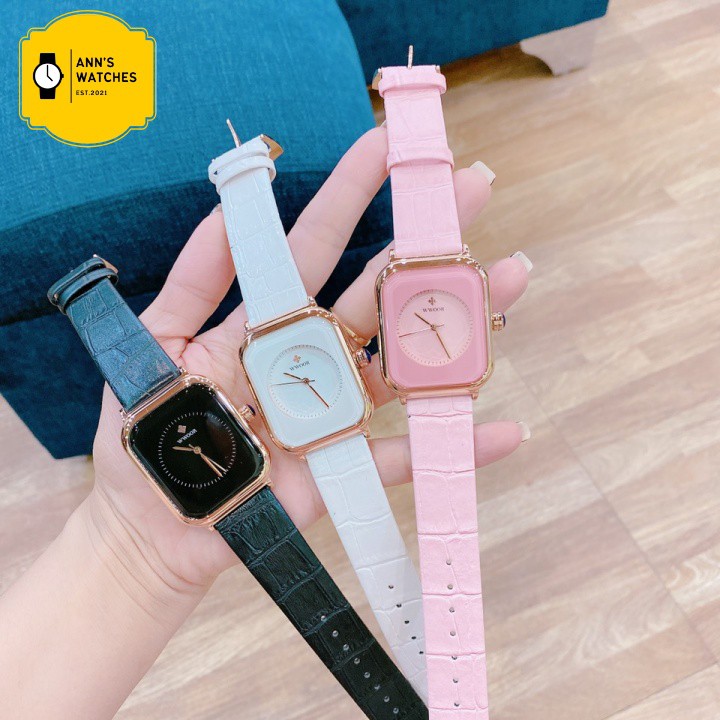 ❤️Freeship❤️Đồng Hồ Nữ WWOOR Dây Da, Size 34mm, Thiết Kế Mặt kính Tràn Viền, Màu Sắc Thời Trang, Chống Nước Tuyệt đối