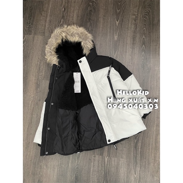 A123 - Áo khoác TRẮNG parka lót lông cừu mũ lông GG