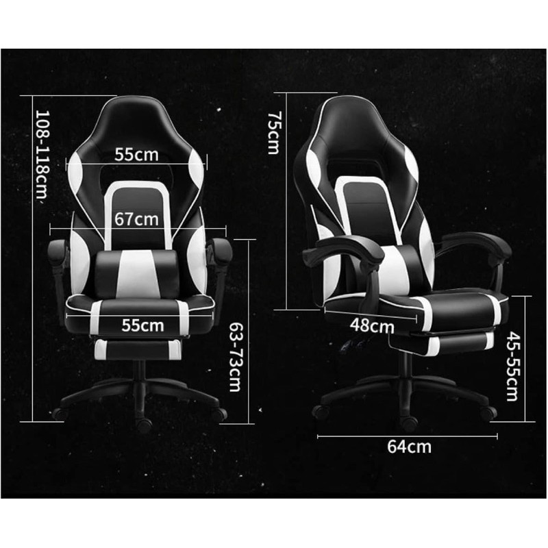 Ghế Gaming Da Pu Ngã Lưng ( Massage Gối Rung ) | BigBuy360 - bigbuy360.vn