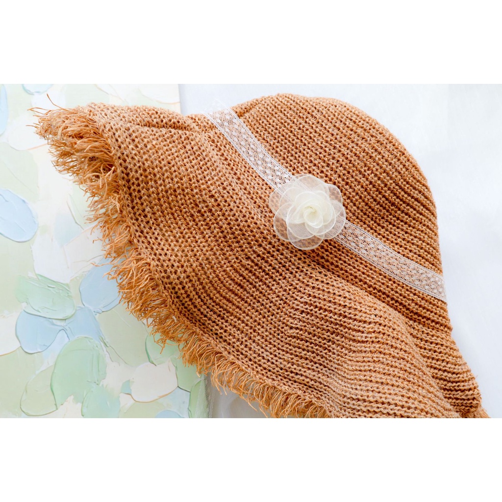 Vòng Cổ Thắt Nơ Hoa Trà Trắng Kiểu Pháp