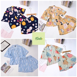 Đồ Bộ Nữ Pijama Tay Ngắn Quần Ngắn Tole Lanh VNXK