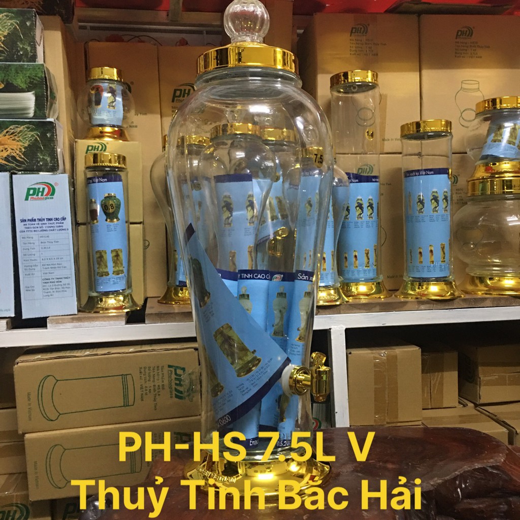 Bình Thủy Tinh Ngâm Rượu Hình Sâm HS 7.5L -Thủy Tinh Bắc Hải