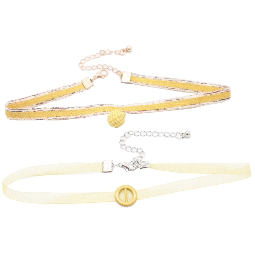 Vòng Cổ choker Màu Vàng Phong Cách Nhật Bản