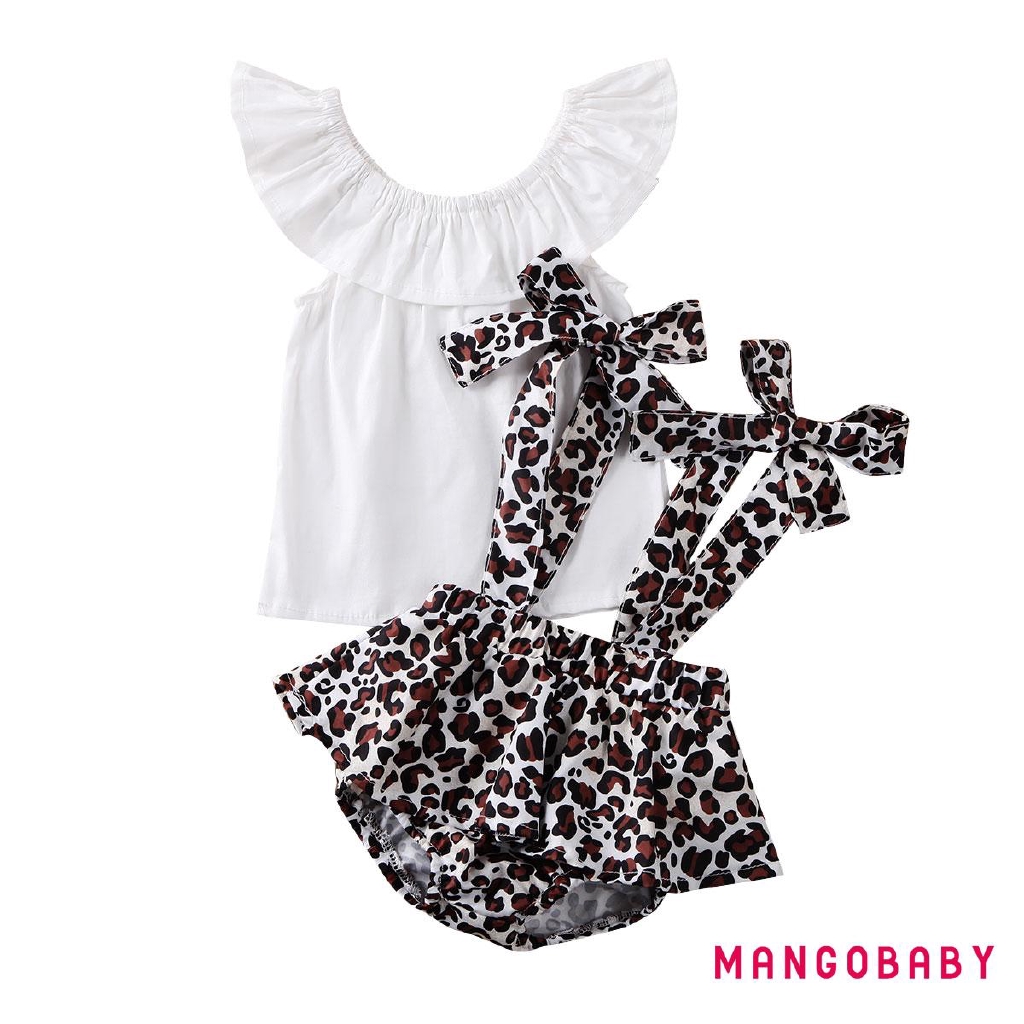 Set Đồ Mùa Hè 2 Món Gồm Áo Crop Top Có Diềm Xếp Nếp + Quần Ngắn In Hoa Dễ Thương Cho Bé Gái Sơ Sinh