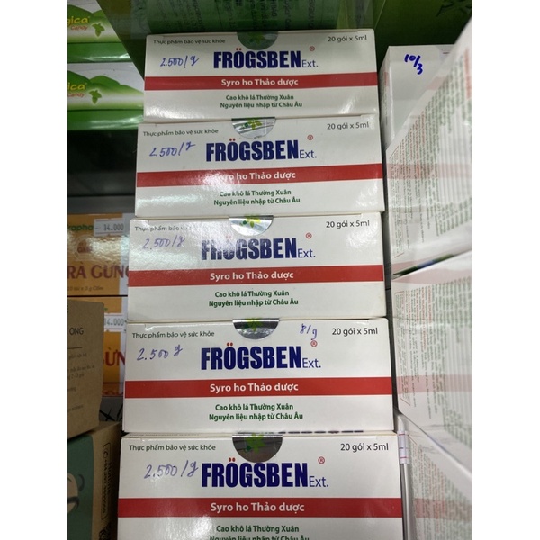 Frogsben siro thảo dược cao lá thường xuân gói và chai