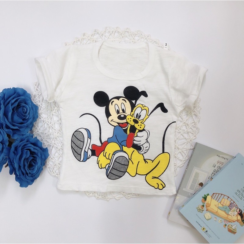 Áo Phông Trắng Mickey Cho Bé 7-18kg Chất Siêu Mát