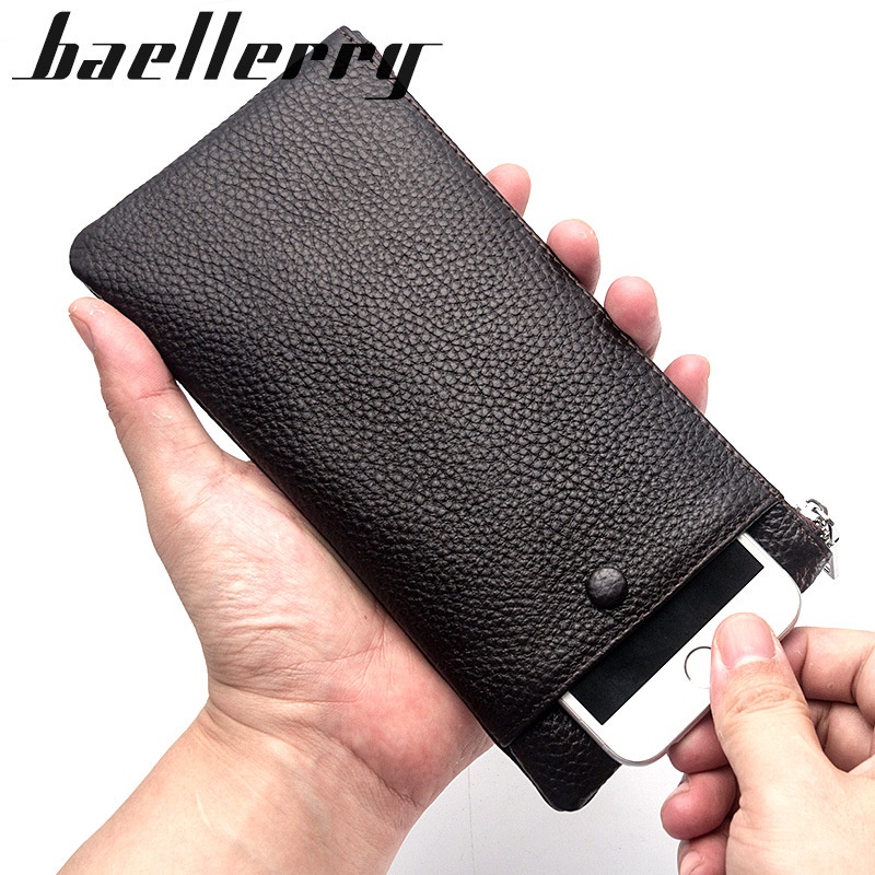 BAELLERRY Ví da dài cầm tay phong cách Hàn Quốc cho nam