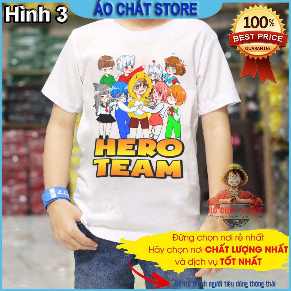 (VIDEO + ẢNH THẬT) BST Áo Hero Team Mini World Đẹp | Áo Thun Mini World Toàn Thành Viên Hero Team Among Us Trẻ Em MC6