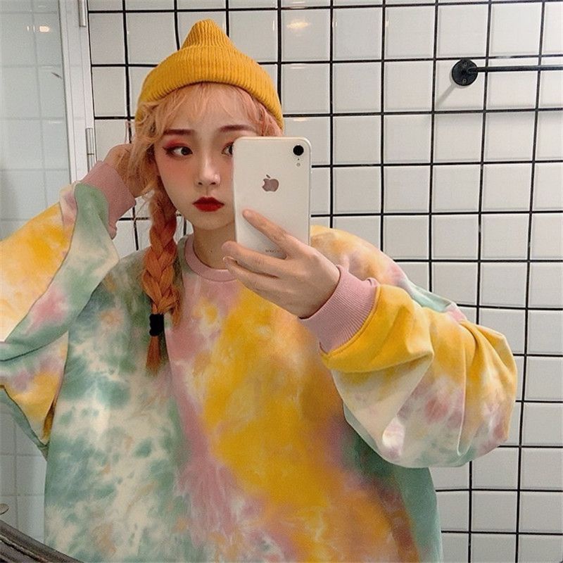 Áo tay dài loang màu Unisex - Tie Dye Sweater Unisex 🌈