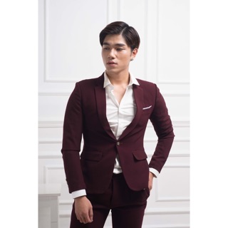 quần âu đỏ mận