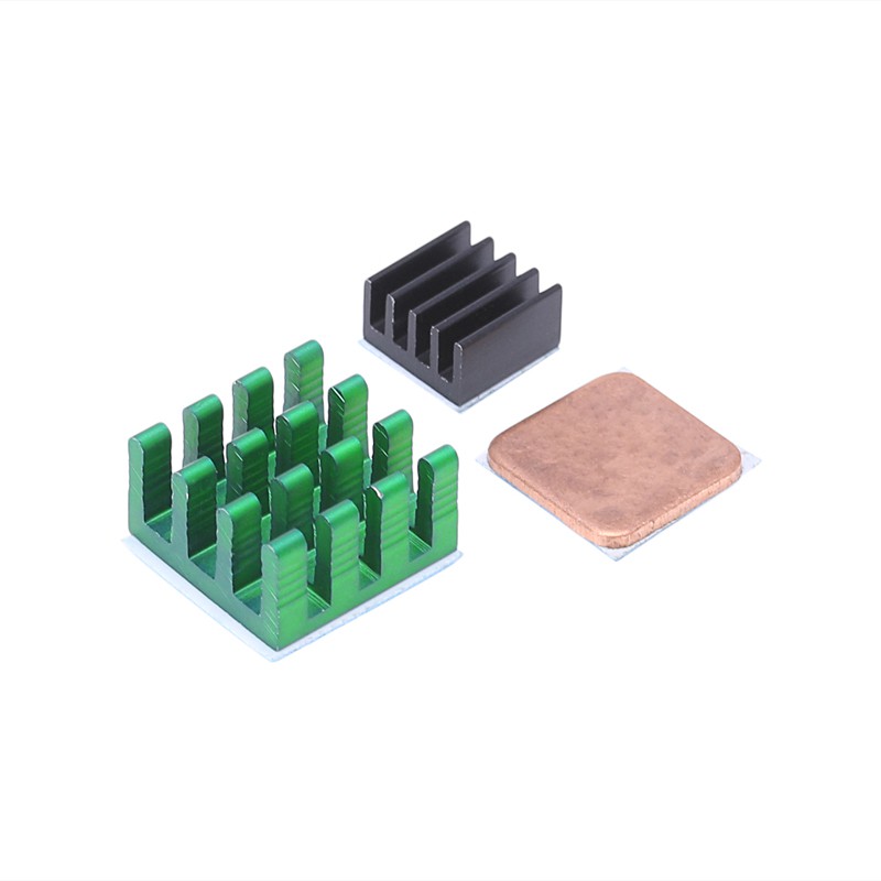Bộ 3 phụ kiện bằng nhôm kèm cánh tản nhiệt cho Raspberry Pi 3 / 2 Model