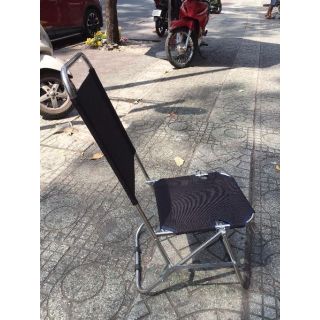 Ghế cafe inox xếp lưng cao 85cm